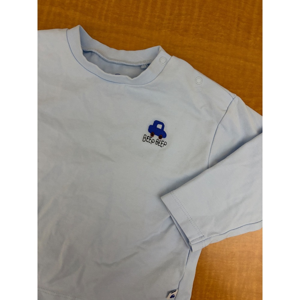 Next Baby Boys Light Blue Beep Beep Car Long Sleeve Top 6-9 Months W81-274-240